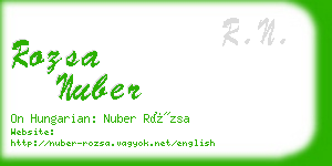 rozsa nuber business card